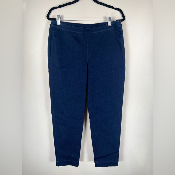 ST. JOHN Made in USA 🇺🇸 of Imported Fabric Denim Crop Jeggings Pants Size 8 - Picture 2 of 11